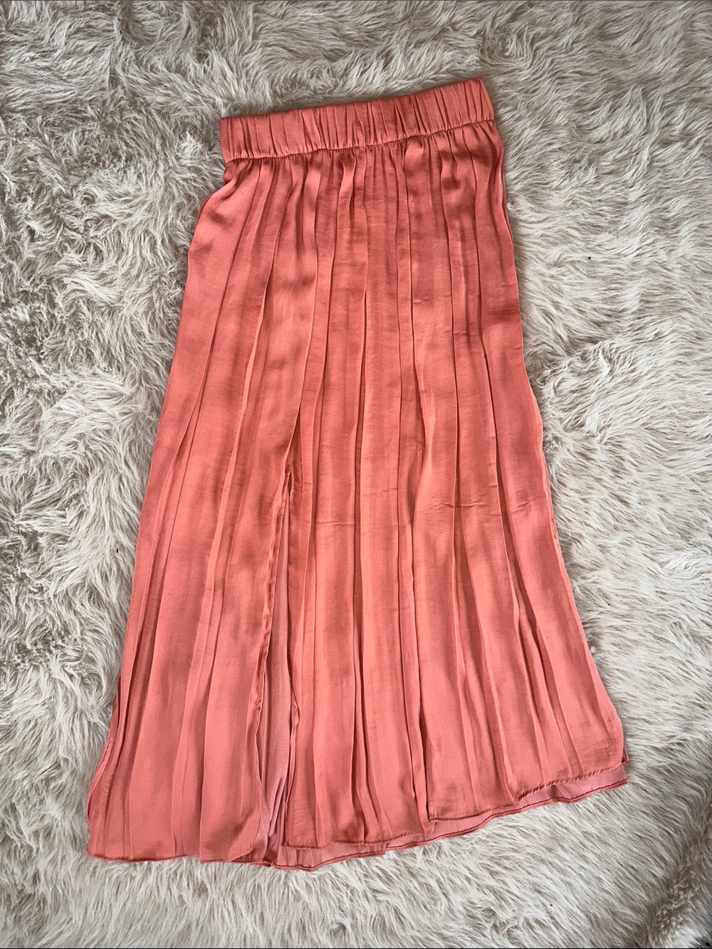 Topshop Pleated Coral Maxi Skirt - Women's
